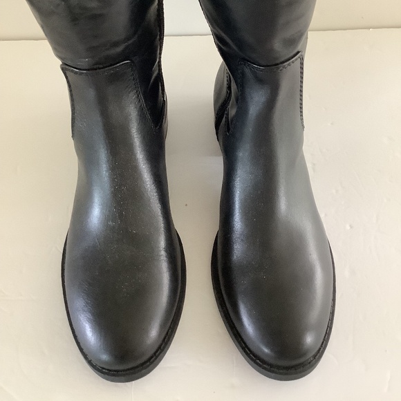 Ladies INC black leather riding boots size 8 wide calf brand new - Picture 3 of 6